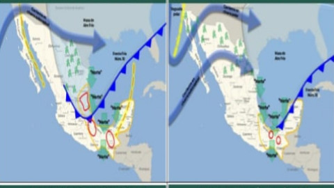 Avisa Protección Civil presencia de lluvias por frente frío número 10