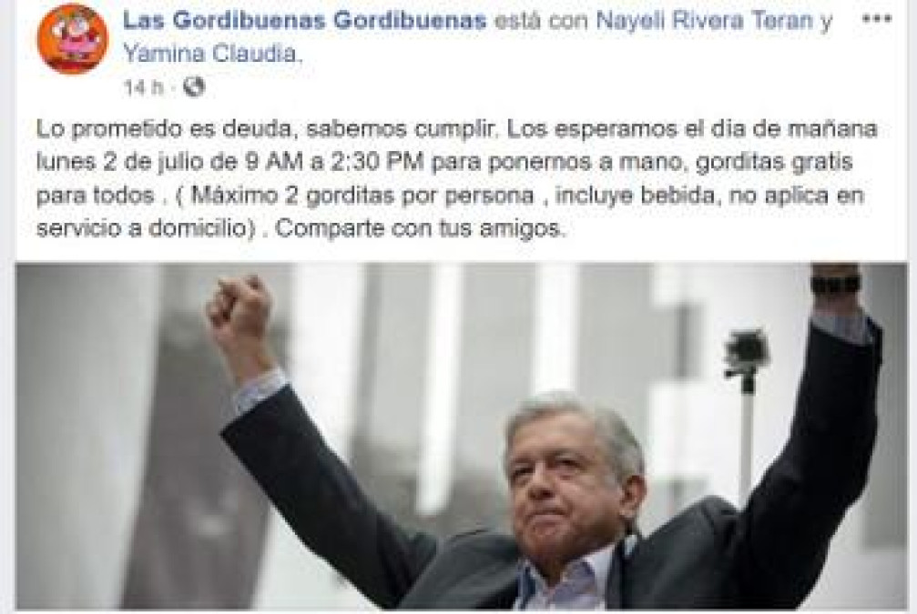 Regalan "gordibuenas" en Aguascalientes por el triunfo de AMLO