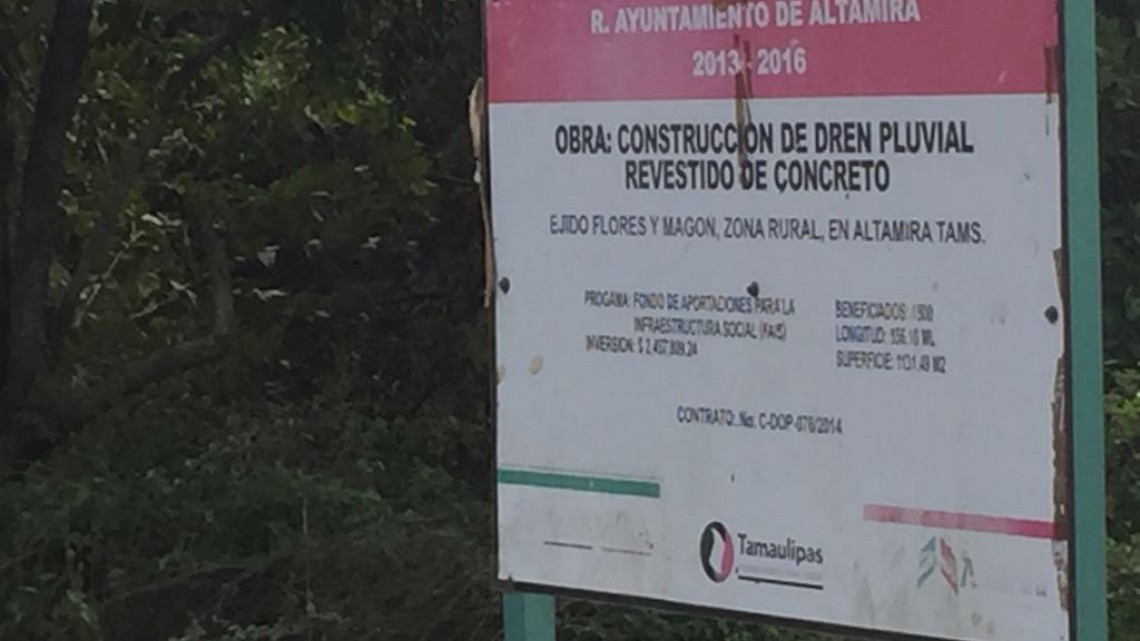Residentes de ejido, piden conclusión de obra de un dren pluvial