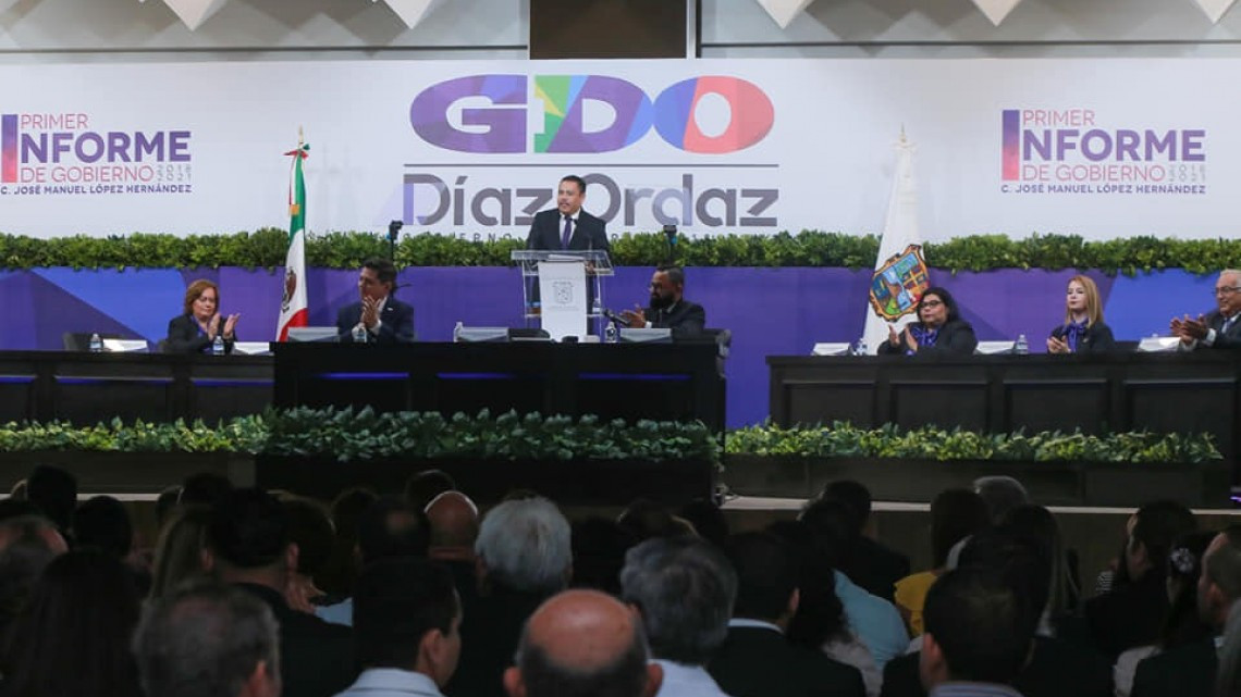 Maki Ortiz felicita a su homólogo de Díaz Ordaz por su Primer Informe de Gobierno