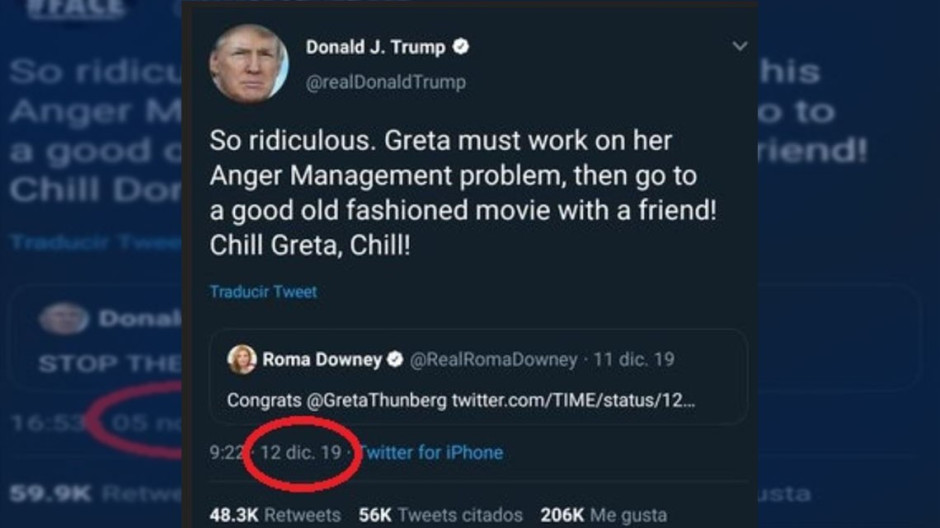 Greta Thunberg “devuelve” mensaje a Trump sobre manejo de la ira 