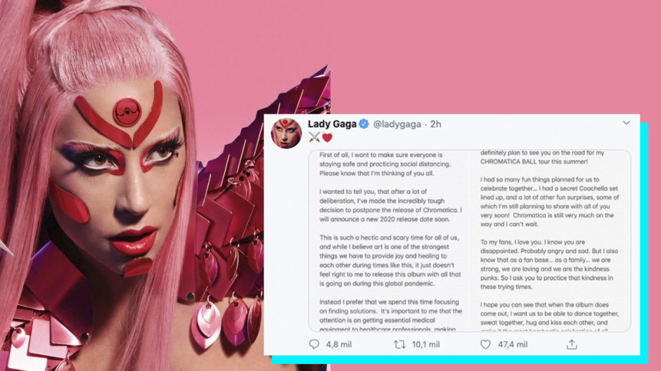 Lady Gaga pospone el lanzamiento de 'Chromatica'