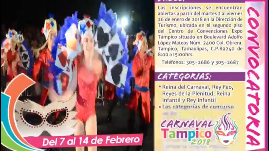 Carnaval Tampico será del 7 al 14 de febrero