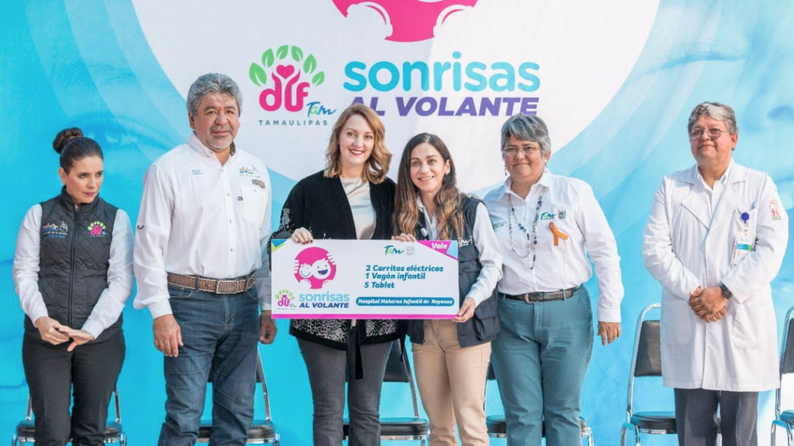 Mariana Gómez da inicio al programa sonrisas al volante en hospitales de Tamaulipas