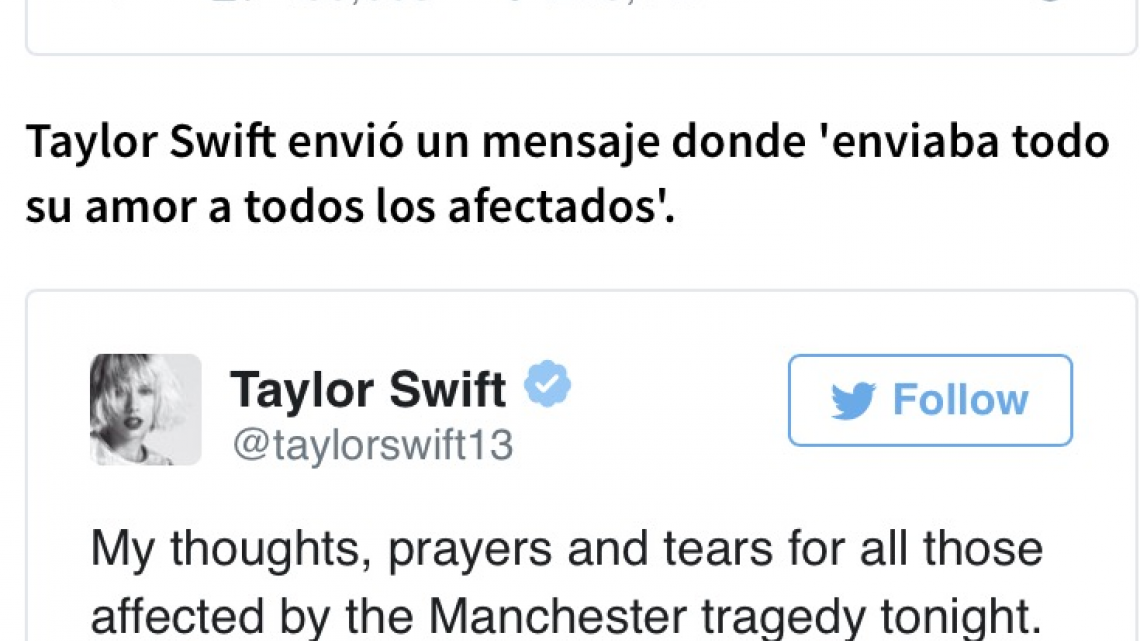 Celebridades lamentan el atentado en Manchester