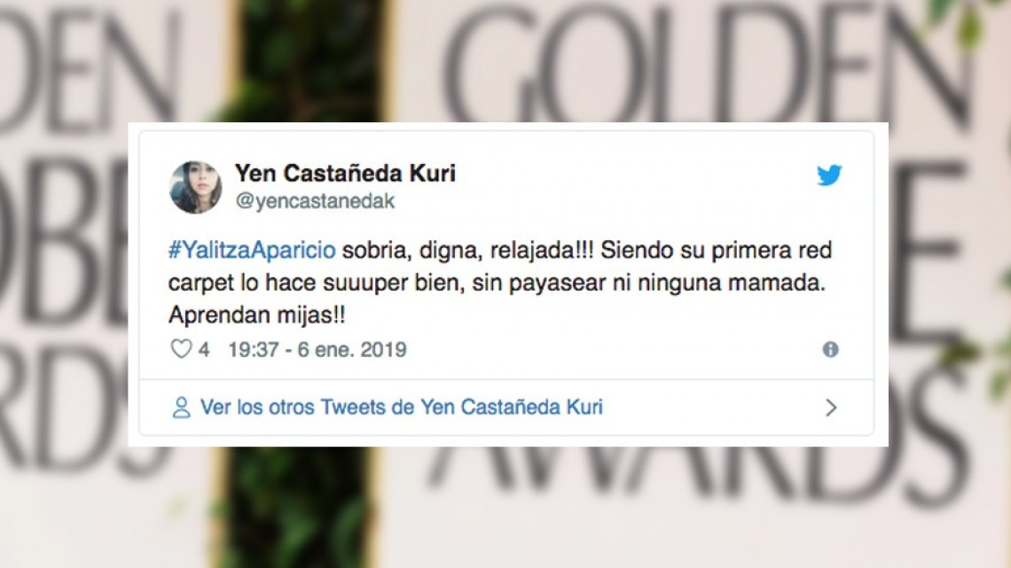Yalitza Aparicio recibe duras críticas por su vestido en los Golden Globes