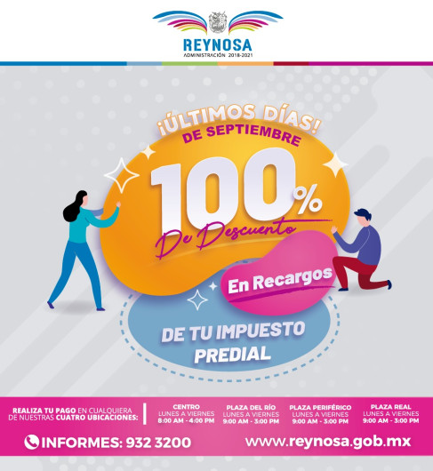 Descuentos del 100% en recargos de Predial concluye en septiembre
