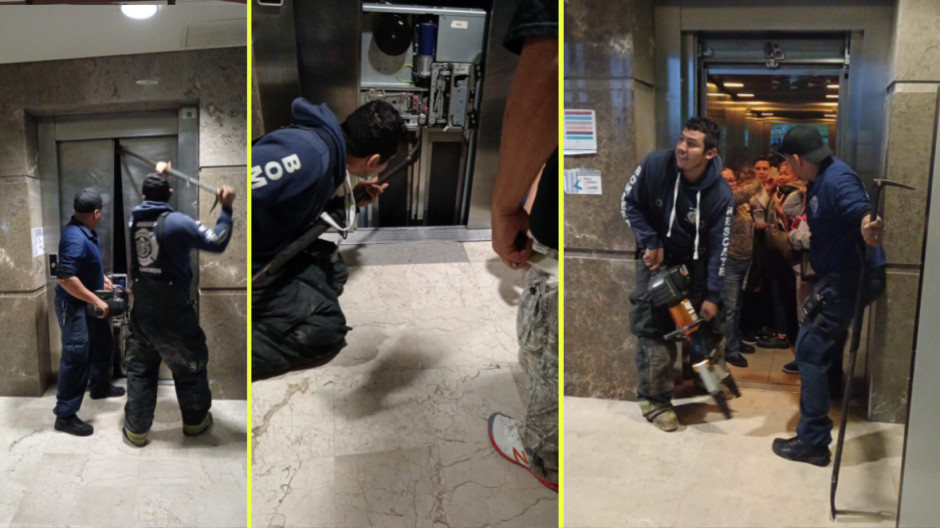 Rescatan a 8 personas atrapadas en elevador de Clínica Plus del IMSS en Matamoros