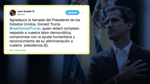 Trump llama a Guaidó para reiterarle su apoyo