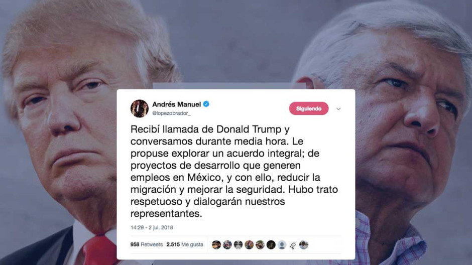 Afirma AMLO que Trump lo llamó para conversar