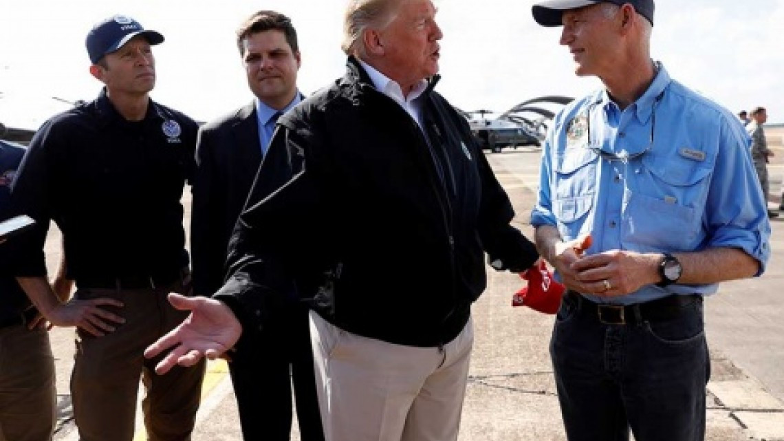 Trump llega Florida tras paso de “Michael”
