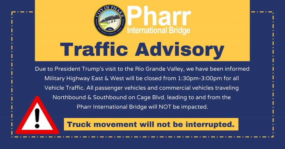 Cierran Carretera Militar ante visita de Donald Trump en Valle de Texas 