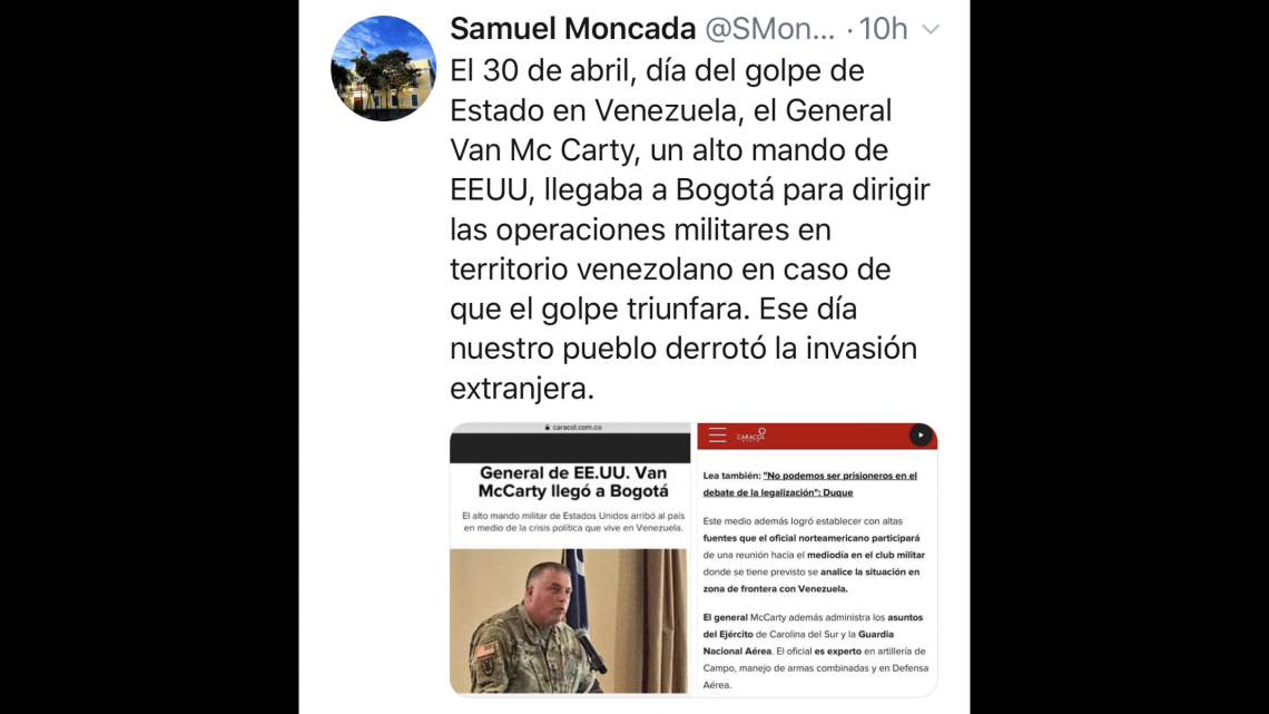 Embajador venezolano ante la ONU arremete contra Trump y Duque