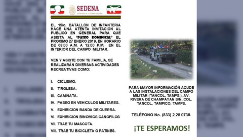 Sedena abre sus puertas a filias para paseo familiar este domingo