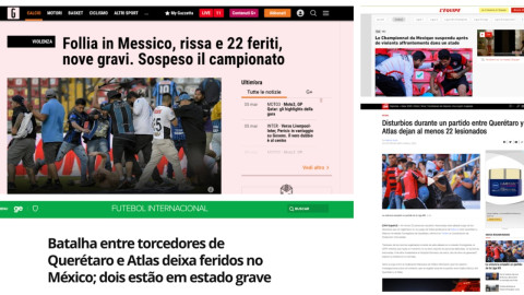 ¡De vergüenza! Hechos violentos en el Querétaro-Atlas recorren portadas internacionales 