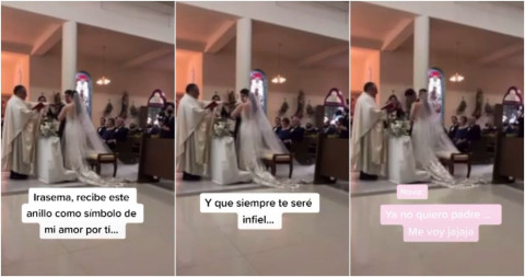 Novio se pone nervioso y se equivoca en plena boda