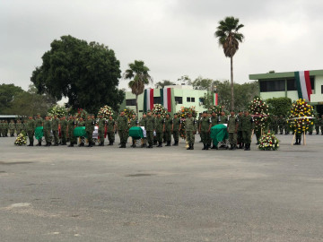Dan “último adiós” a militares fallecidos en Canal Anzaldúas