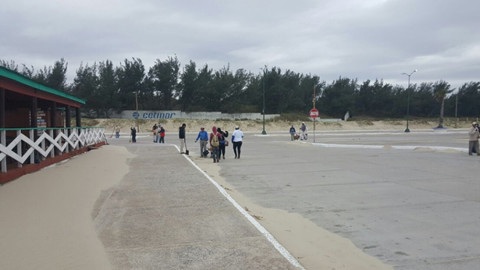 Frente frío No. 32 deja cientos de toneladas de arena y palmeras derribadas