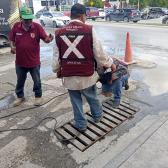 Efectúa Gobierno de Carlos Peña Ortiz aseguramiento de rejillas pluviales por robos