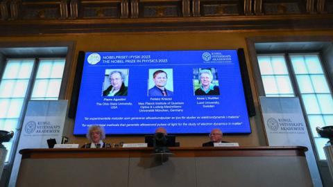 Otorgan Premio Nobel de Física a Agostini, Krausz y L'Huillier por estudio de electrone