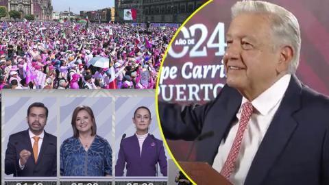 'En México se garantizan las libertades', dice AMLO tras 'Marea Rosa' y tercer debate presidencial