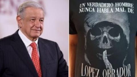 “Tienen derecho a hacerlo”: AMLO sobre playera de la muerte que lo apoya