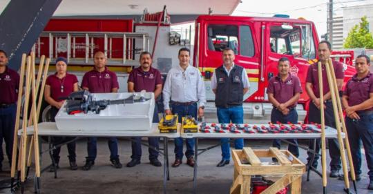 PC y Bomberos de Matamoros reciben más herramientas para atender llamados de auxilio