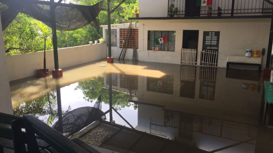 Jardín de niños Asociación Gilberto se inunda