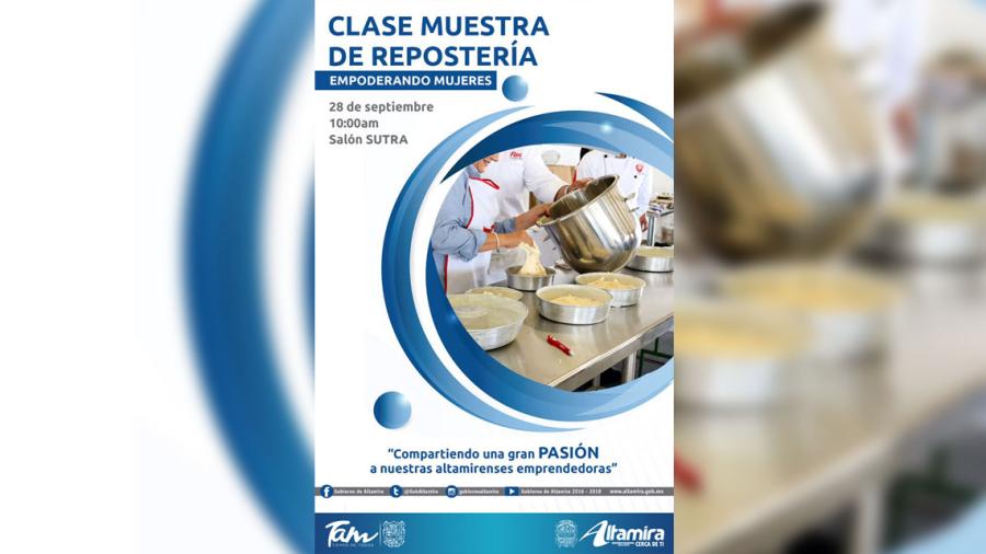Direcci&oacute;n de Atenci&oacute;n a la Mujer invita a Clase de Reposter&iacute;a