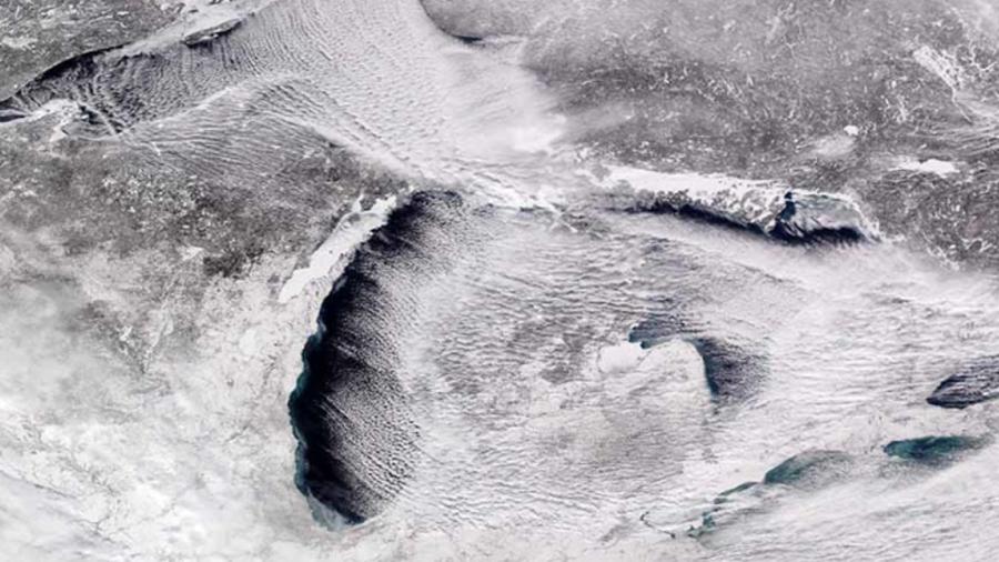 Así se ve el frío extremo de EU desde el espacio