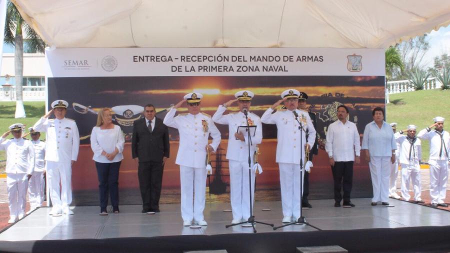 Primera zona naval realiza entrega-recepción del mando de armas