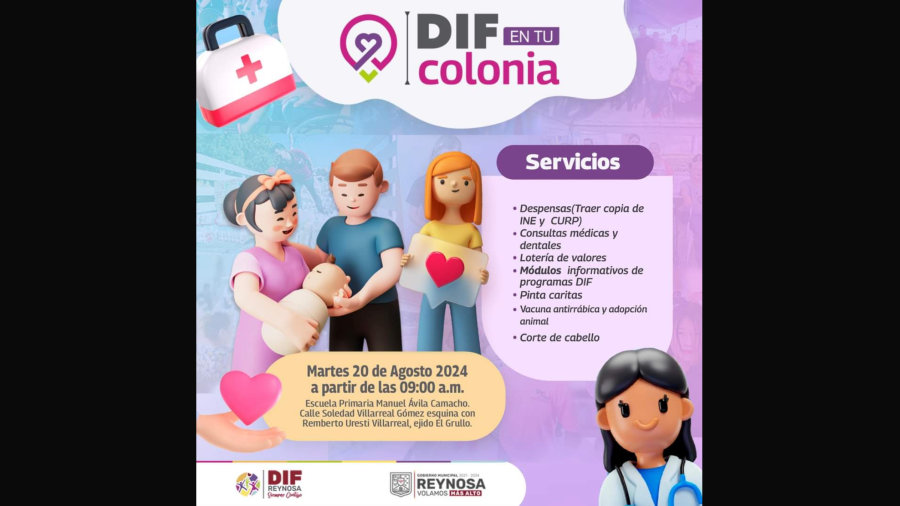 Beneficiará DIF Reynosa a familias de El Grullo con brigada