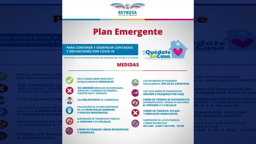 Llama Reynosa a cumplir con medidas para evitar contagios por COVID-19 