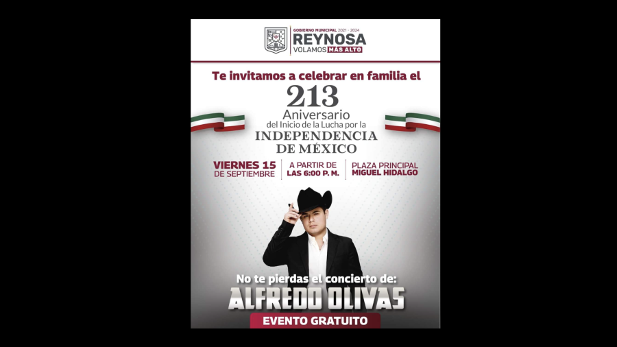 Invita el Presidente Carlos Peña Ortiz a festejar el 213 Aniversario del Grito de Independencia