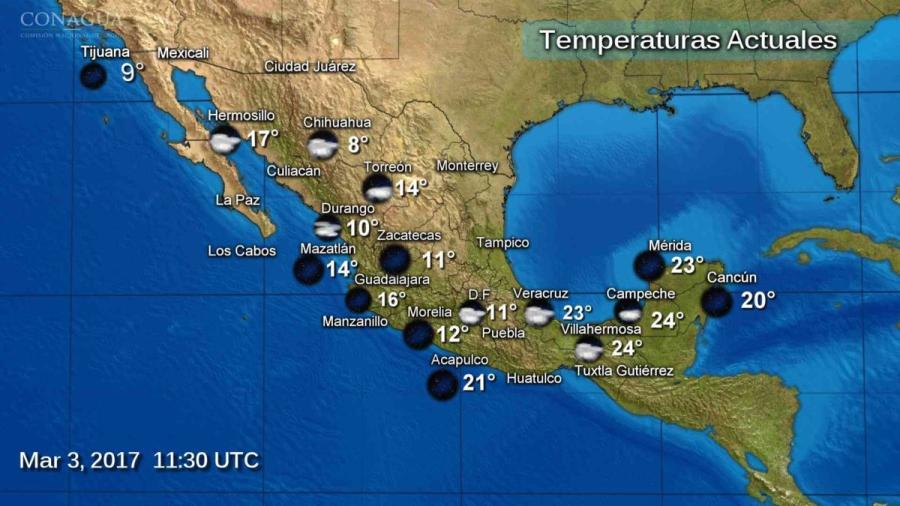 Por frente frío se registrarán lluvias en gran parte del país