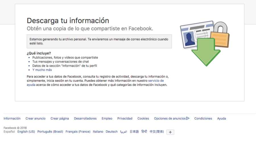 Así puedes descargar la información que Facebook tiene de ti