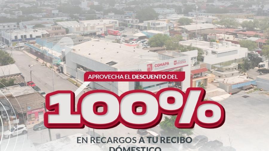 Invita COMAPA a aprovechar el 100% de descuentos en recargos en servicio dom&eacute;stico