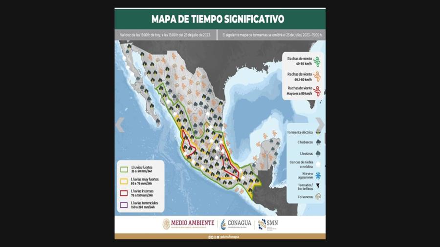 Anuncia PCyB probabilidad de lluvias aisladas