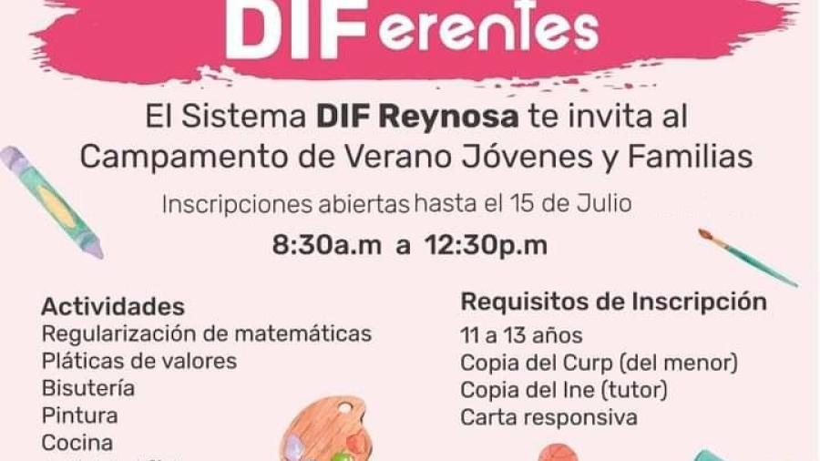 Invita DIF Reynosa a Campamento de Verano 