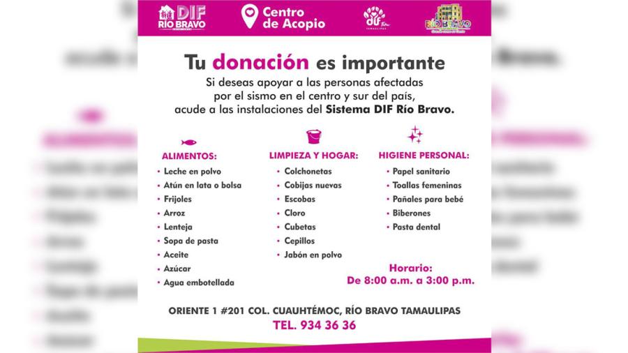 DIF Río Bravo abre centro de acopio