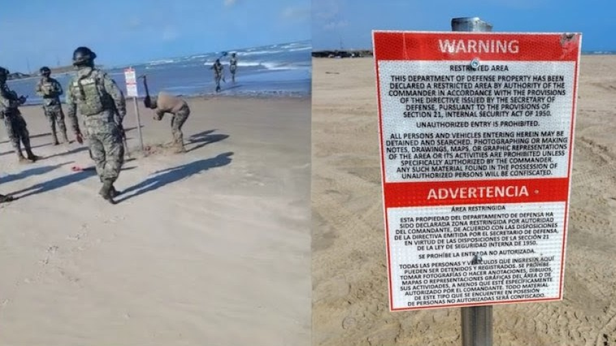 Retiran letreros de EU en Playa Bagdad; Sheinbaum aclara situación