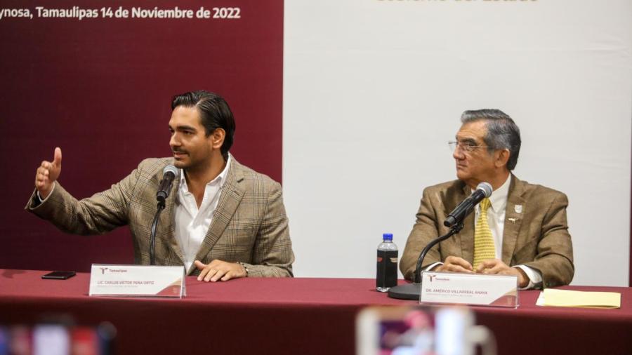 Preside Américo Villarreal Anaya rueda de prensa con Carlos Peña Ortiz 