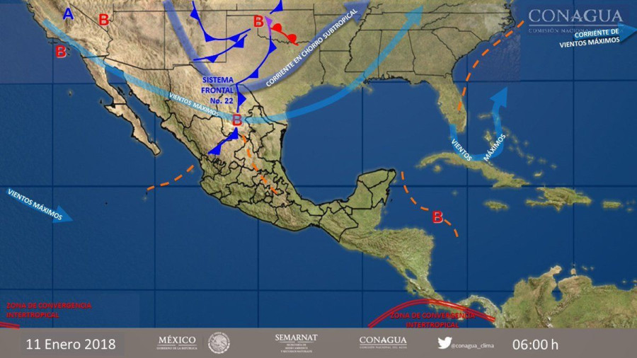 Se prev&eacute; marcado descenso de temperaturas en el pa&iacute;s por frente fr&iacute;o