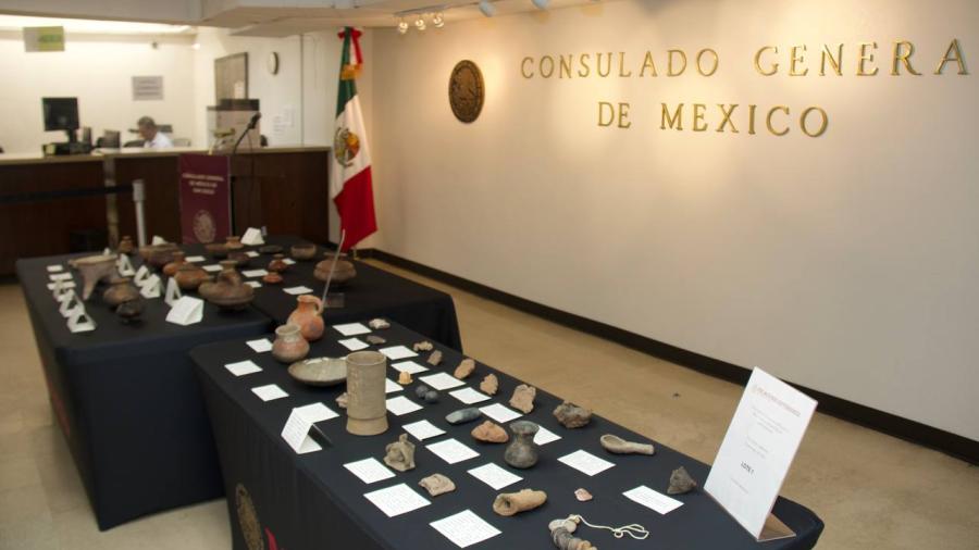 Regresan 65 piezas arqueológicas a México 
