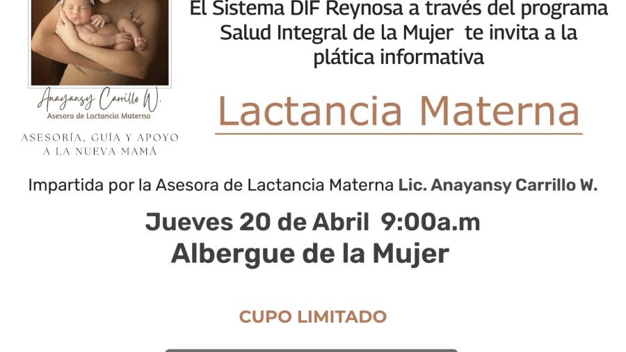 Llama DIF Reynosa a participar en plática sobre Lactancia Materna