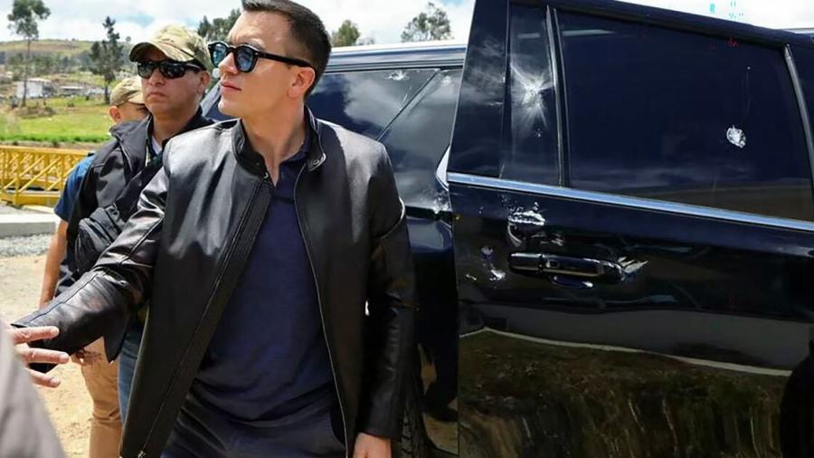 Noboa sale ileso tras ataque a su caravana en Ecuador