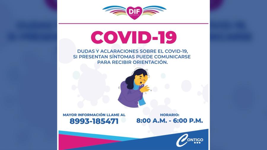 Activa DIF Reynosa línea telefónica ante COVID-19