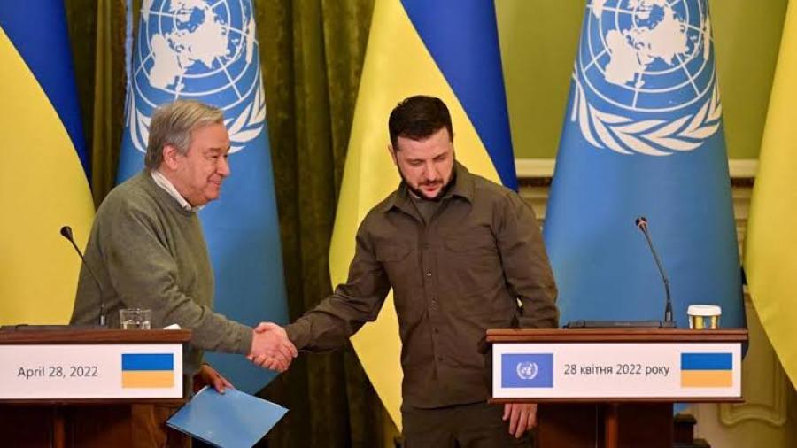 Registran bombardeos en Kiev durante visita del secretario general de la ONU