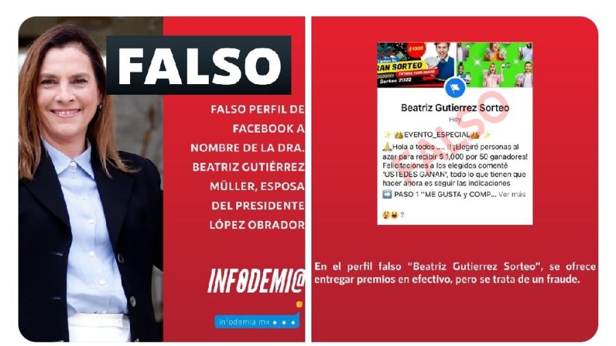 Gutiérrez Müller denuncia cuenta falsa a su nombre 