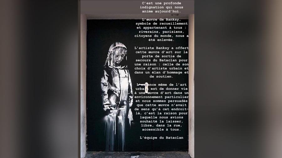 Roban obra de Bansky dedicada a víctimas del Bataclan
